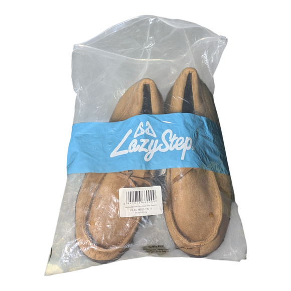 Lazy Steps Men's Moccasin Slippers - Size 11 -Tan/Brn - New - Indoor/Outdoor - Picture 7 of 7